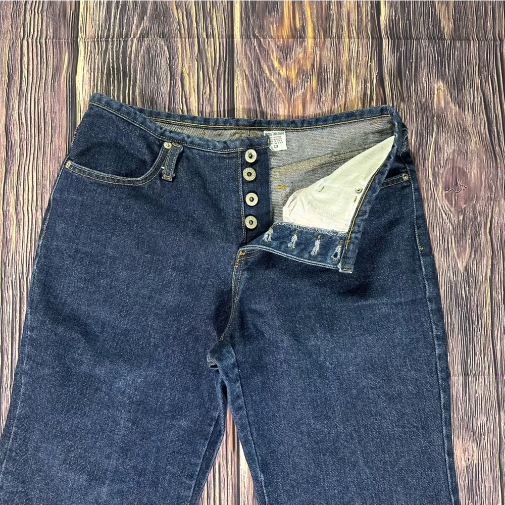Women’s Vintage Deadstock Elephant Flare Extra Wide Bell Bottoms Dark Denim